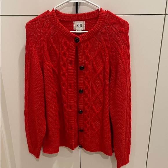 Urban Outfitters Sweaters - BDG Women's Vibrant Red Button-Up Cardigan